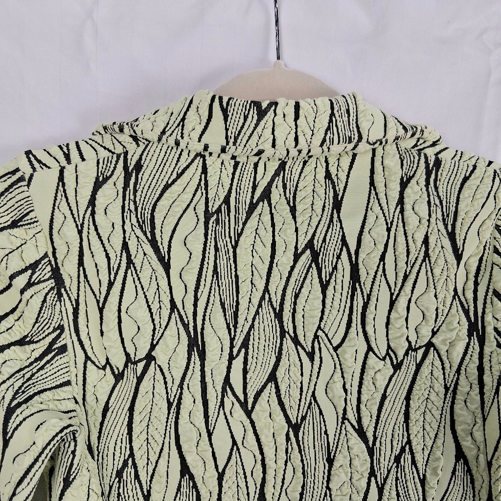 Cropped Zip Jacket Abstract Leaf Pattern Size Xs … - image 7